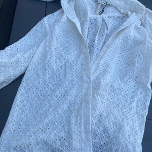 ZARA eyelet button down collared shirt